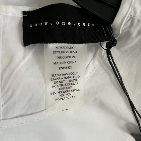 BNWT Know One Cares Cotton Poplin Short Sleeve Tiered Mini in snow white (M) - Picture 7 of 8